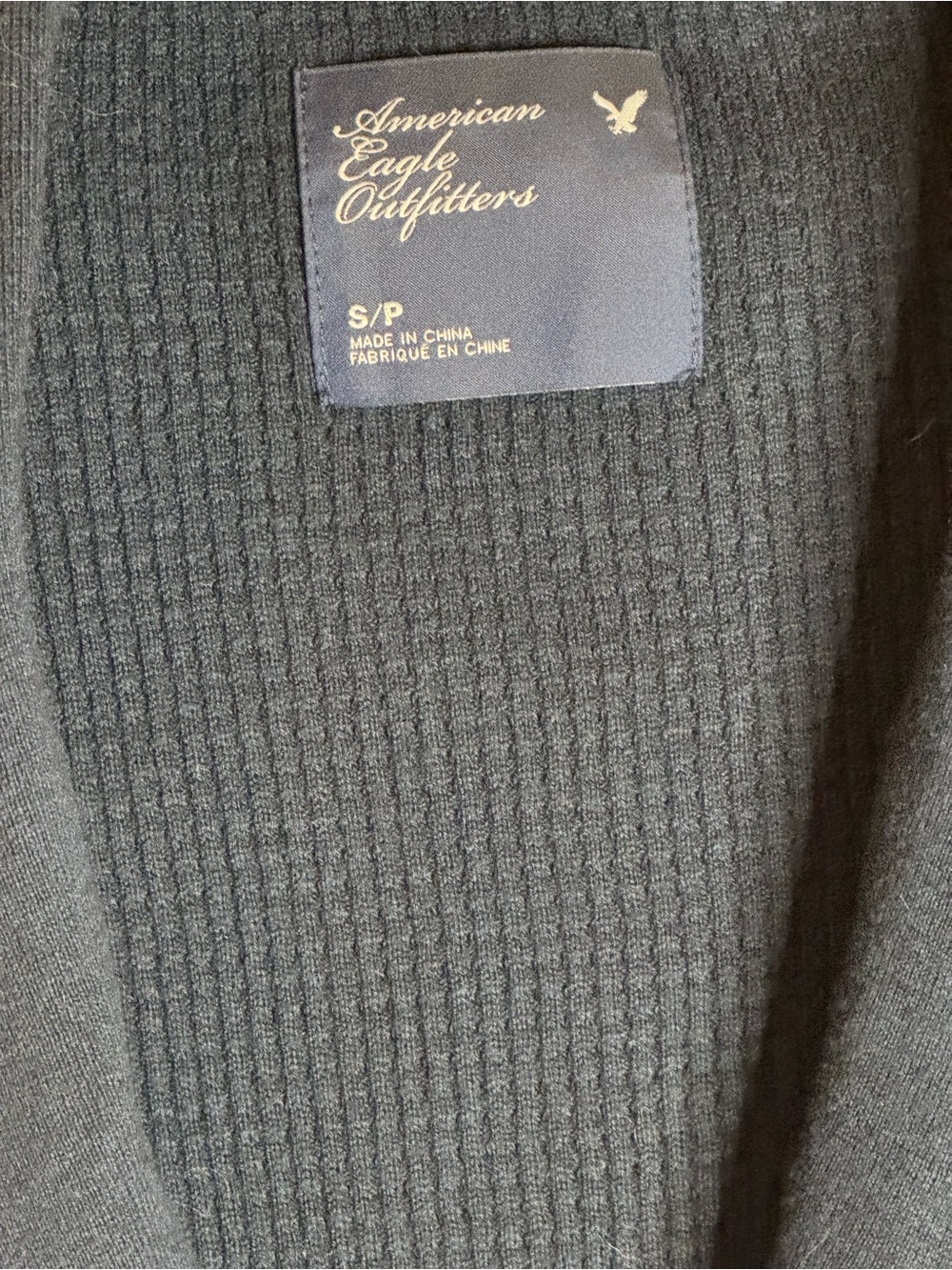 American Eagle Outfitters Navy Shawl-Collar Button Cardigan - Picture 6 of 12